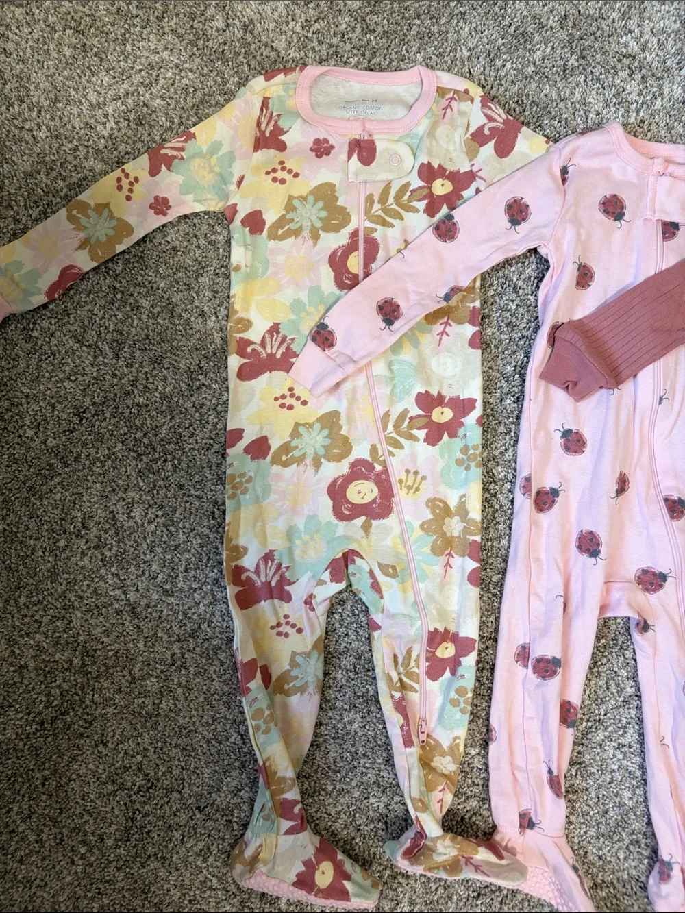 100% Organic Cotton Footie Pajamas - Size 12 months